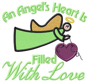 Picture of An Angels Heart Machine Embroidery Design