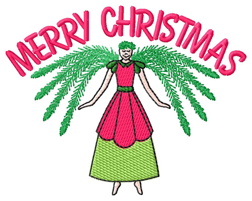 Merry Christmas Angel Machine Embroidery Design