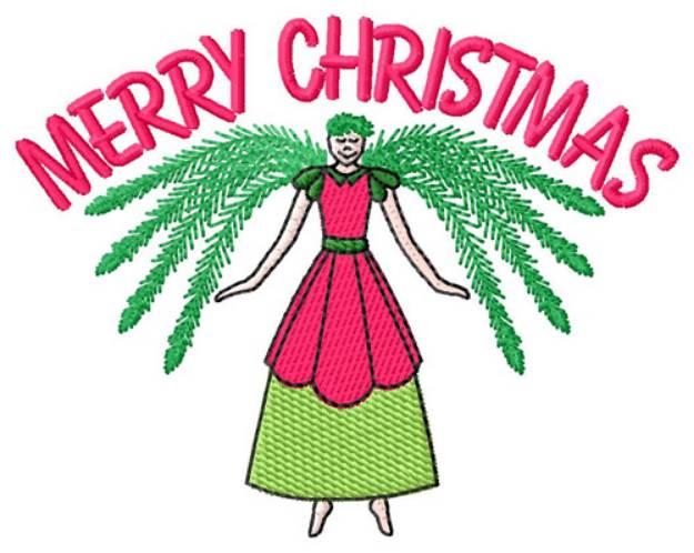 Picture of Merry Christmas Angel Machine Embroidery Design