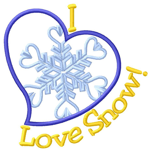 I Love Snow Machine Embroidery Design