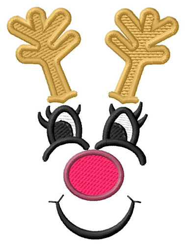 Rudolph Face Machine Embroidery Design