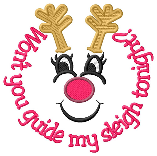 Guide My Sleigh Tonight? Machine Embroidery Design