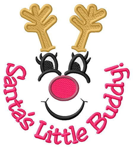 Santas Little Buddy Machine Embroidery Design