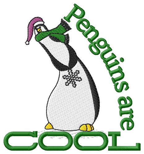 Penguins are Cool Machine Embroidery Design