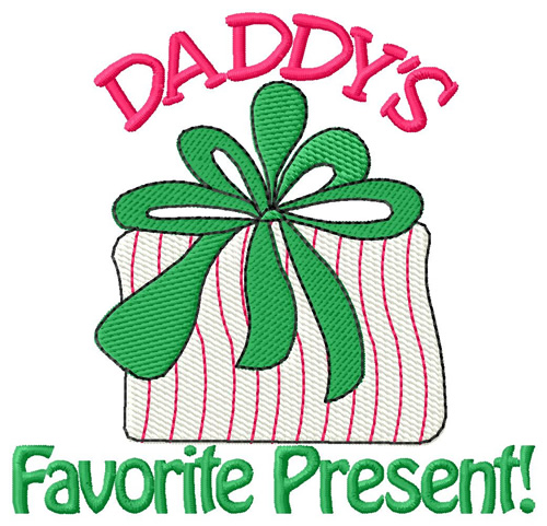 Daddys Present Machine Embroidery Design