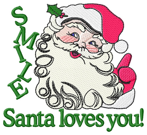 Santa Loves You! Machine Embroidery Design