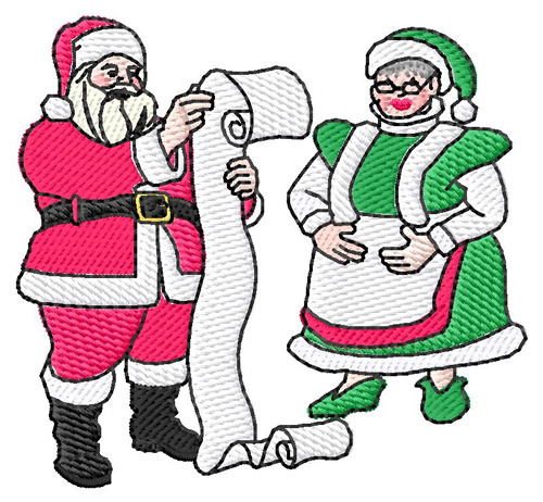 Santa & Mrs. Claus Machine Embroidery Design