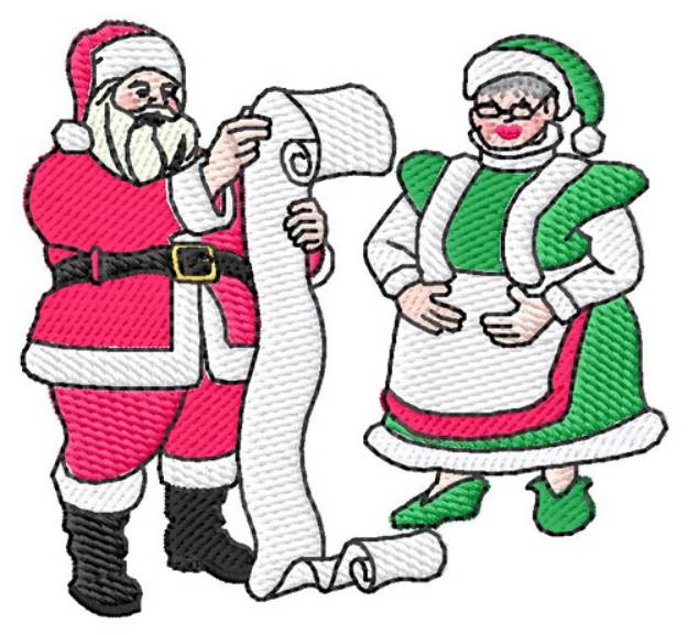 Picture of Santa & Mrs. Claus Machine Embroidery Design