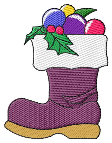 Christmas Boot Machine Embroidery Design