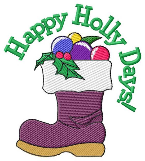 Picture of Happy Holly Days Machine Embroidery Design