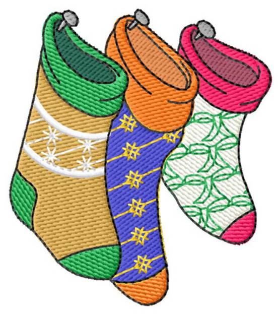Picture of Three Stockings Machine Embroidery Design