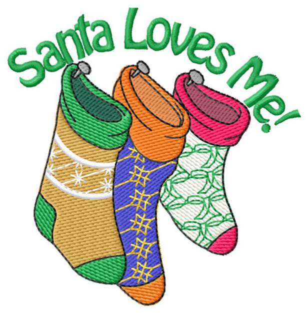 Picture of Santa Loves Me Machine Embroidery Design