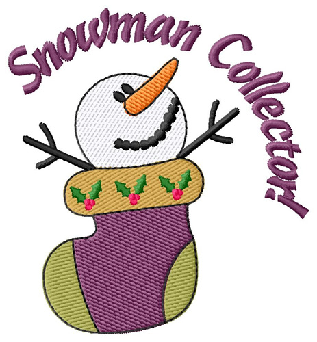 Snowman Collector Machine Embroidery Design