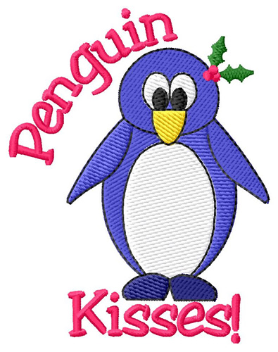 Penguin Kisses Machine Embroidery Design