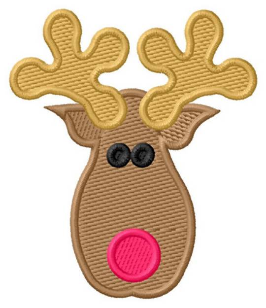 Picture of Rudolph Face Machine Embroidery Design