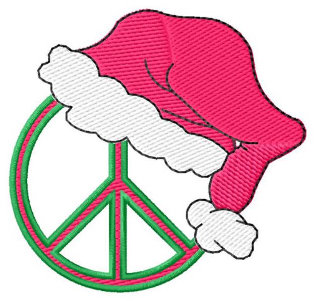 Picture of Christmas Peace Sign Machine Embroidery Design