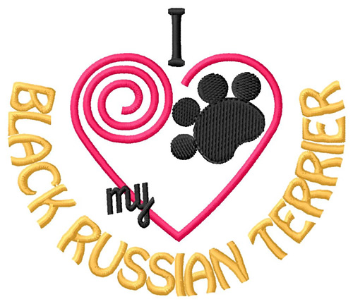 Black Russian Terrier Machine Embroidery Design