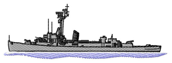 Destroyer Ship Machine Embroidery Design