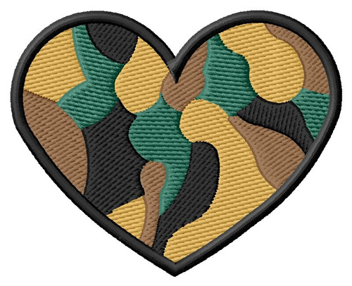 Camo Heart Machine Embroidery Design