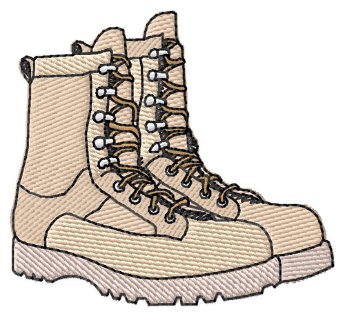 Combat Boots Machine Embroidery Design