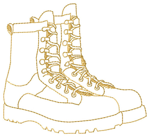 Boots Outline Machine Embroidery Design
