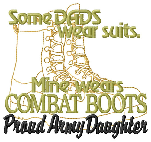 Proud Army Daughter Machine Embroidery Design