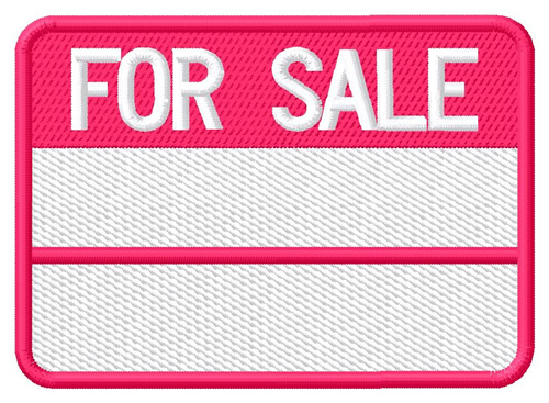 For Sale Sign Machine Embroidery Design