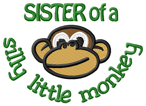Monkey Sister Machine Embroidery Design