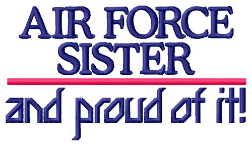 Air Force Sister Machine Embroidery Design