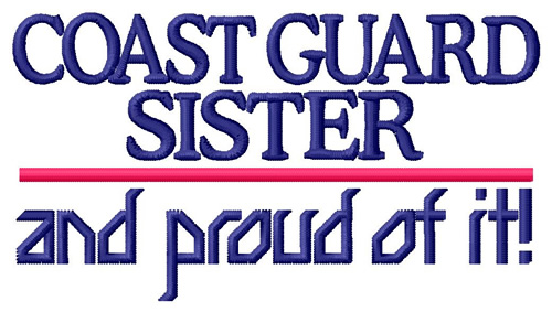 Coast Guard Sister Machine Embroidery Design