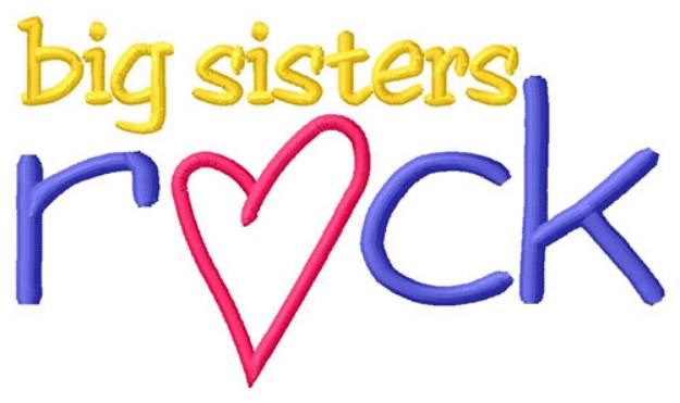 Picture of Big Sisters Rock Machine Embroidery Design