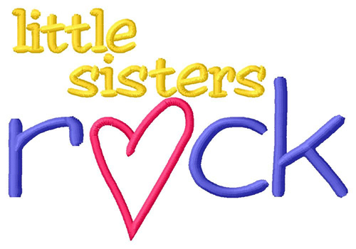 Little Sisters Rock Machine Embroidery Design