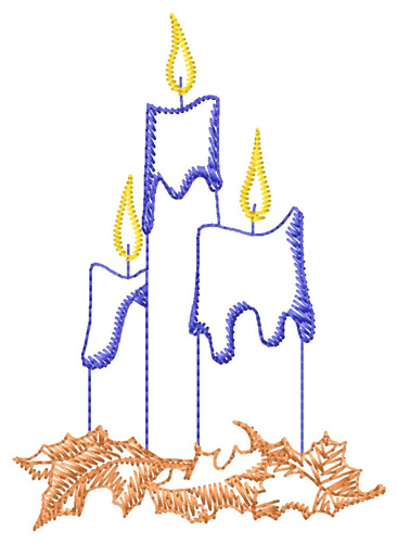 Candles Machine Embroidery Design
