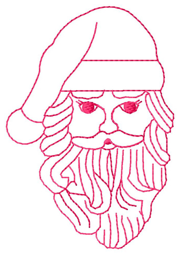 Santa Face Machine Embroidery Design