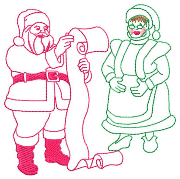 Picture of Mr. & Mrs. Claus Machine Embroidery Design