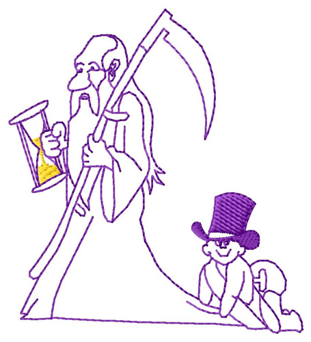 Father Time Machine Embroidery Design