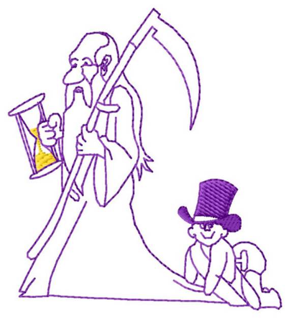 Picture of Father Time Machine Embroidery Design