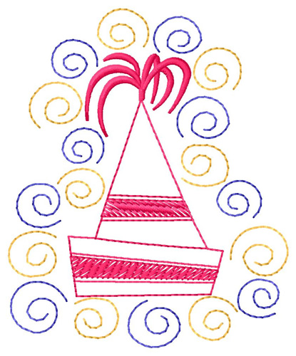 Party Hat Machine Embroidery Design