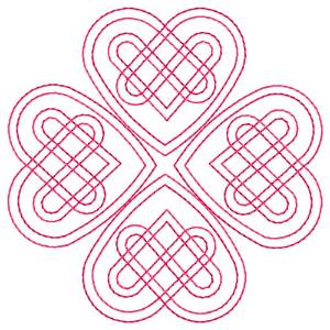 Picture of Four Hearts Machine Embroidery Design