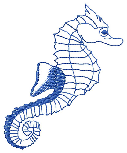 Seahorse Machine Embroidery Design