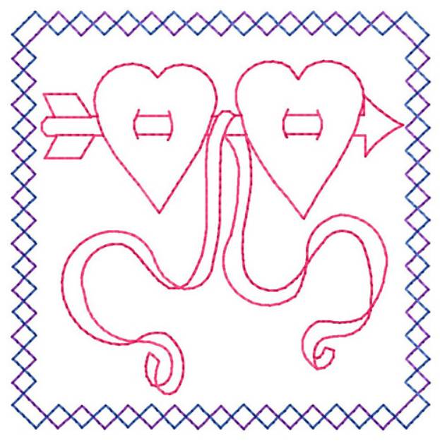 Picture of Hearts And Arrow Machine Embroidery Design