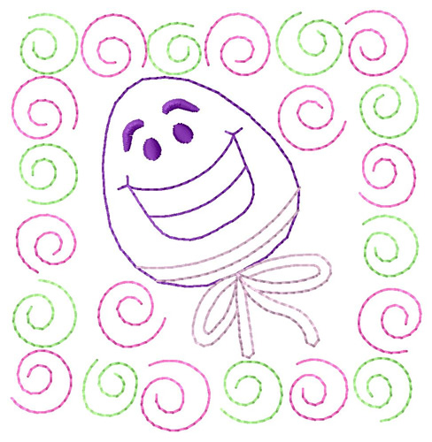 Happy Egg Machine Embroidery Design