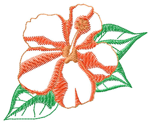 Hibiscus Machine Embroidery Design