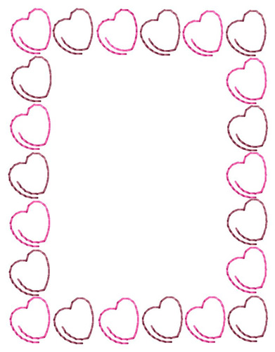 Heart Rectangle Machine Embroidery Design