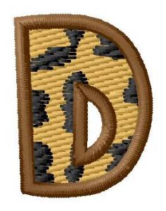 Picture of Leopard Letter D Machine Embroidery Design