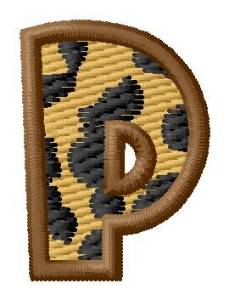 Picture of Leopard Letter P Machine Embroidery Design