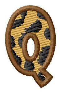 Picture of Leopard Letter Q Machine Embroidery Design