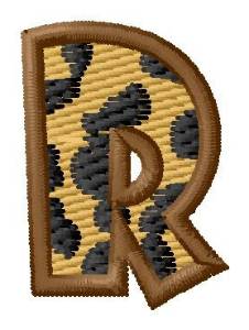 Picture of Leopard Letter R Machine Embroidery Design