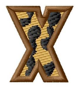 Picture of Leopard Letter X Machine Embroidery Design