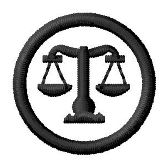 Scales of Justice Machine Embroidery Design